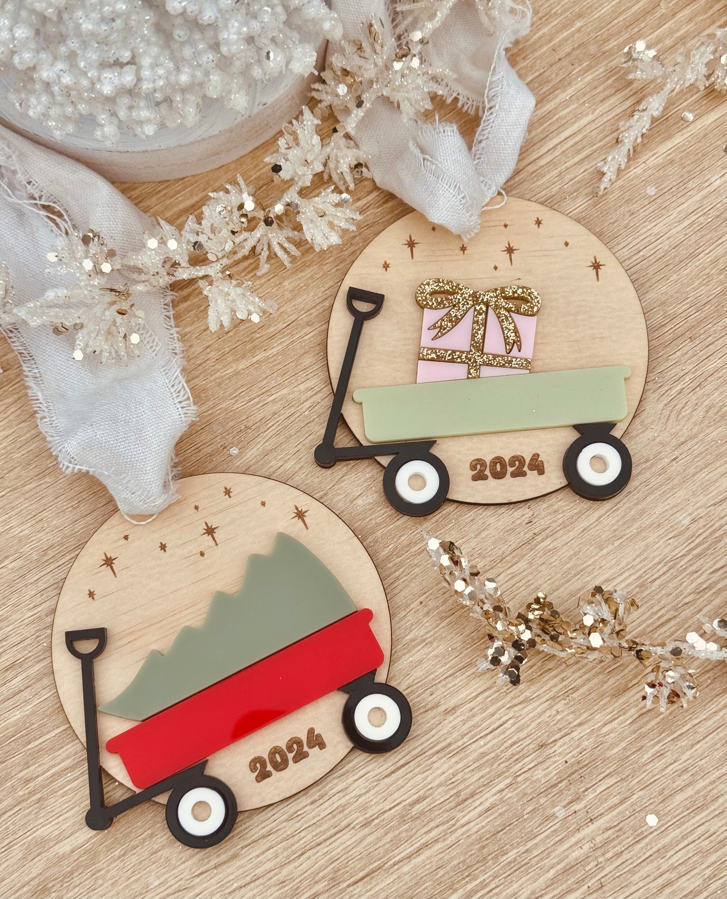 Trolley Cart Christmas Decoration
