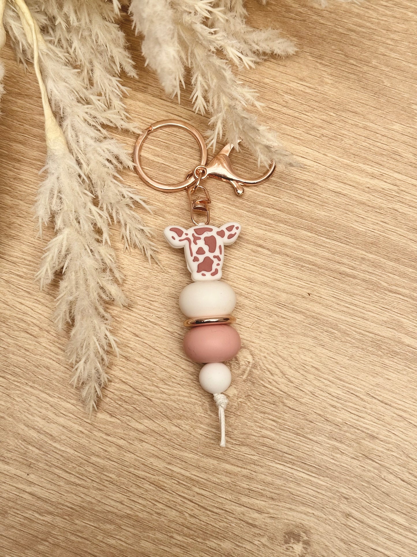 Key Chain - Dusty Pink Cow Head