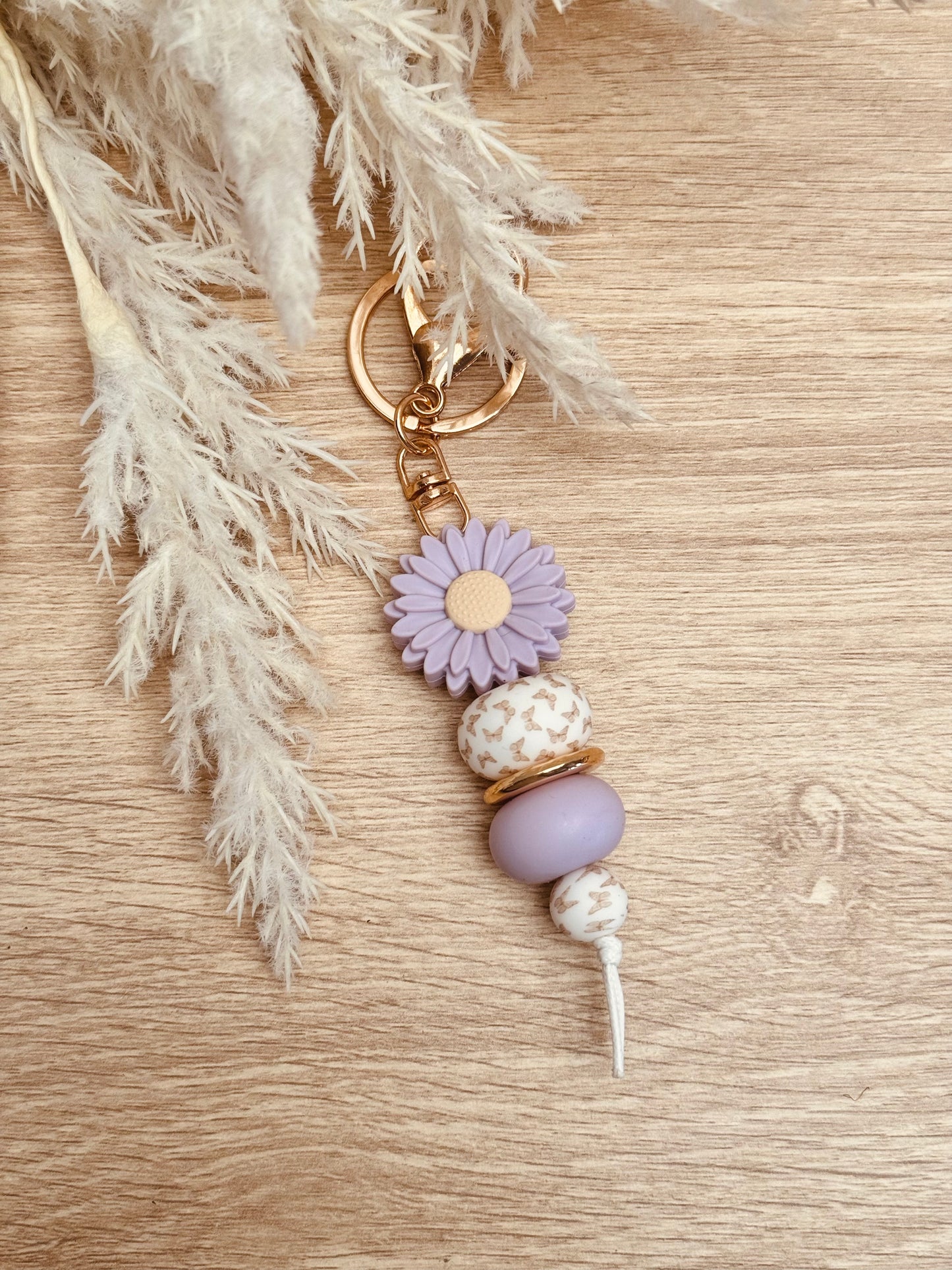 Key Chain - Purple Daisy