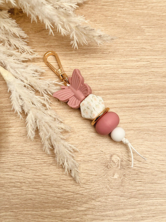 Key Chain - Butterfly Blush and Floral