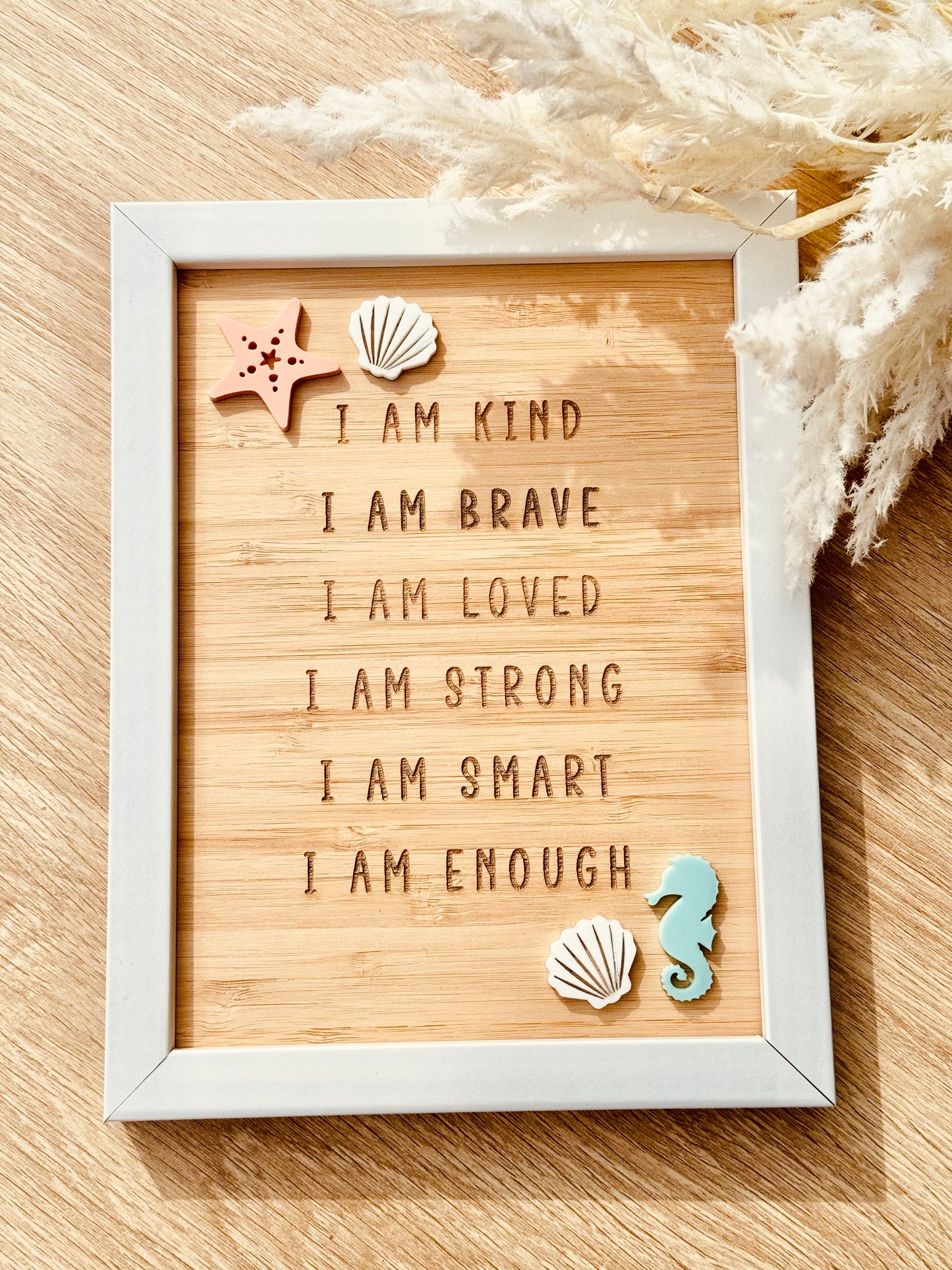 Wood Affirmation Frame - Colour Engraved