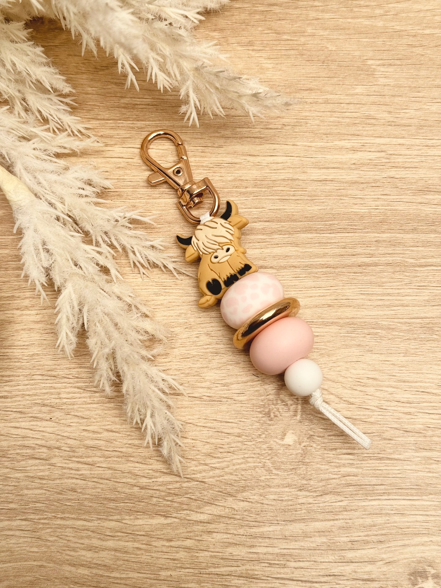 Key Chain - Highland Cow Pink