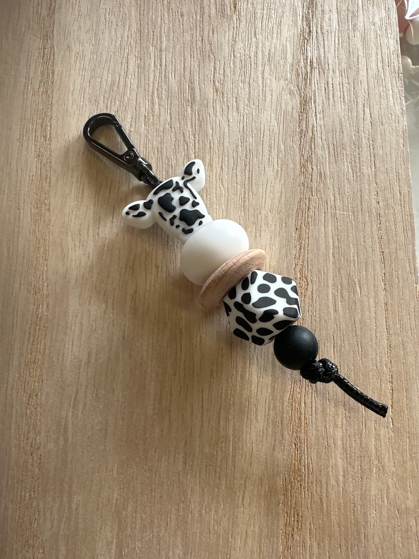 Black Cow Head Key Chain