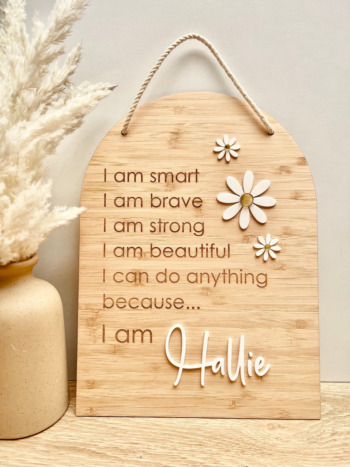 Hanging Affirmation Sign - Daisy