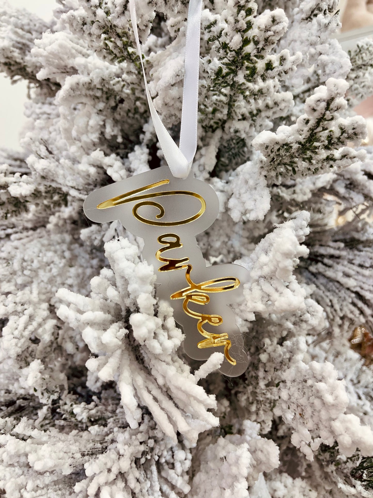 Frosted Name Tree Decoration