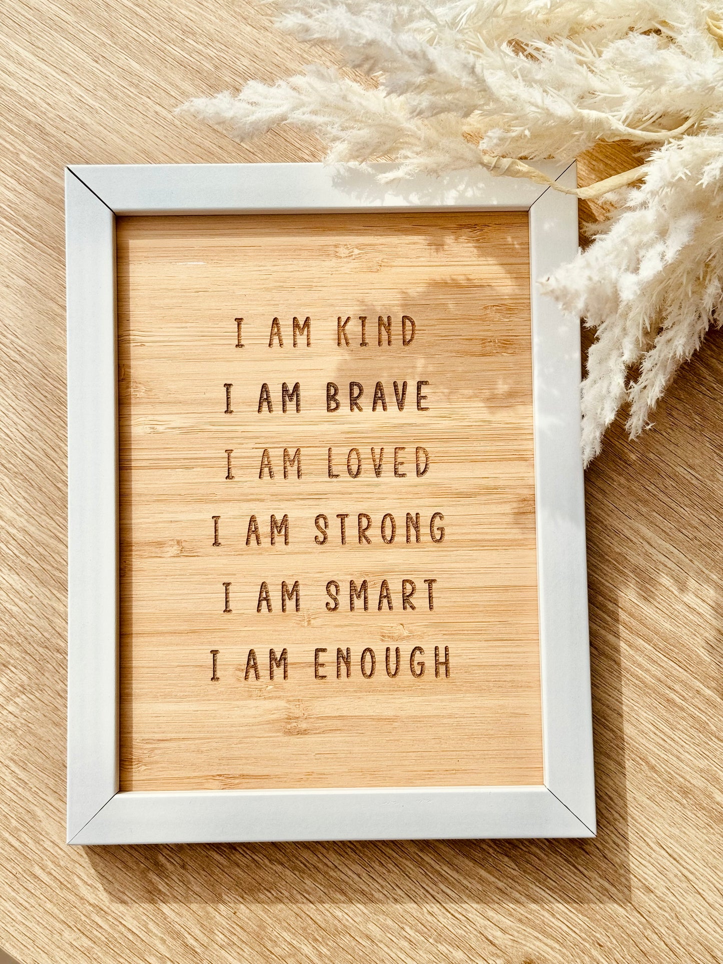 Wood Affirmation Frame - Colour Engraved