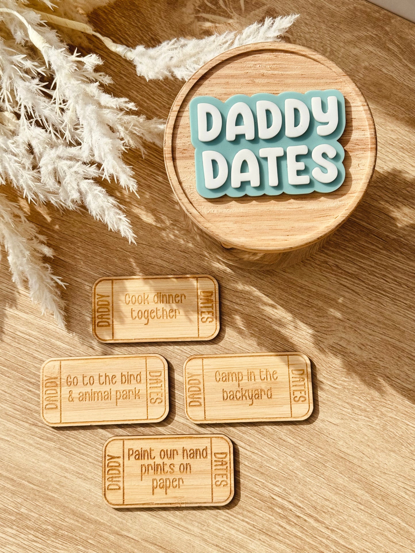 Daddy Dates Jar with tokens - Fathers Day Inspired