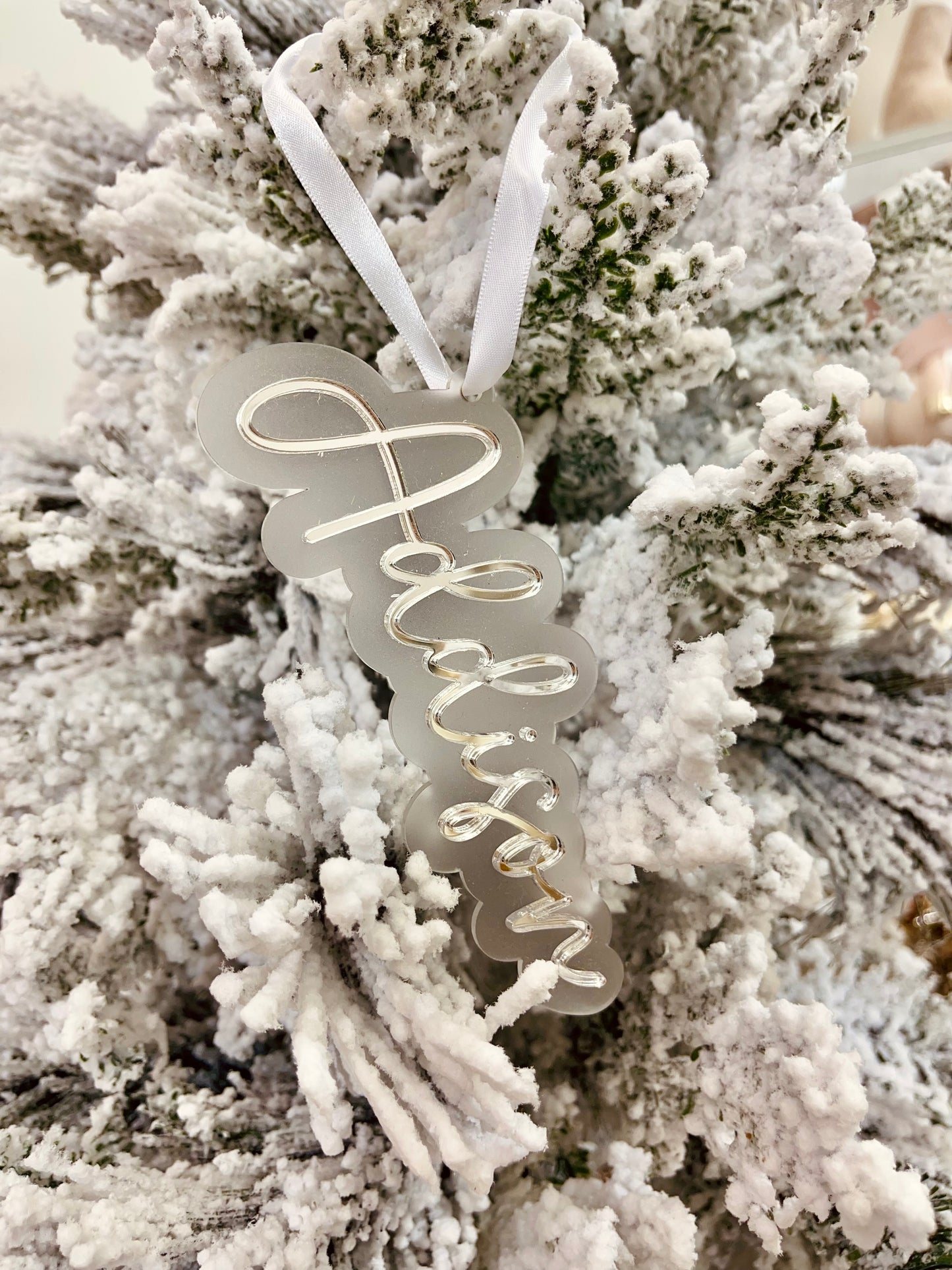 Frosted Name Tree Decoration