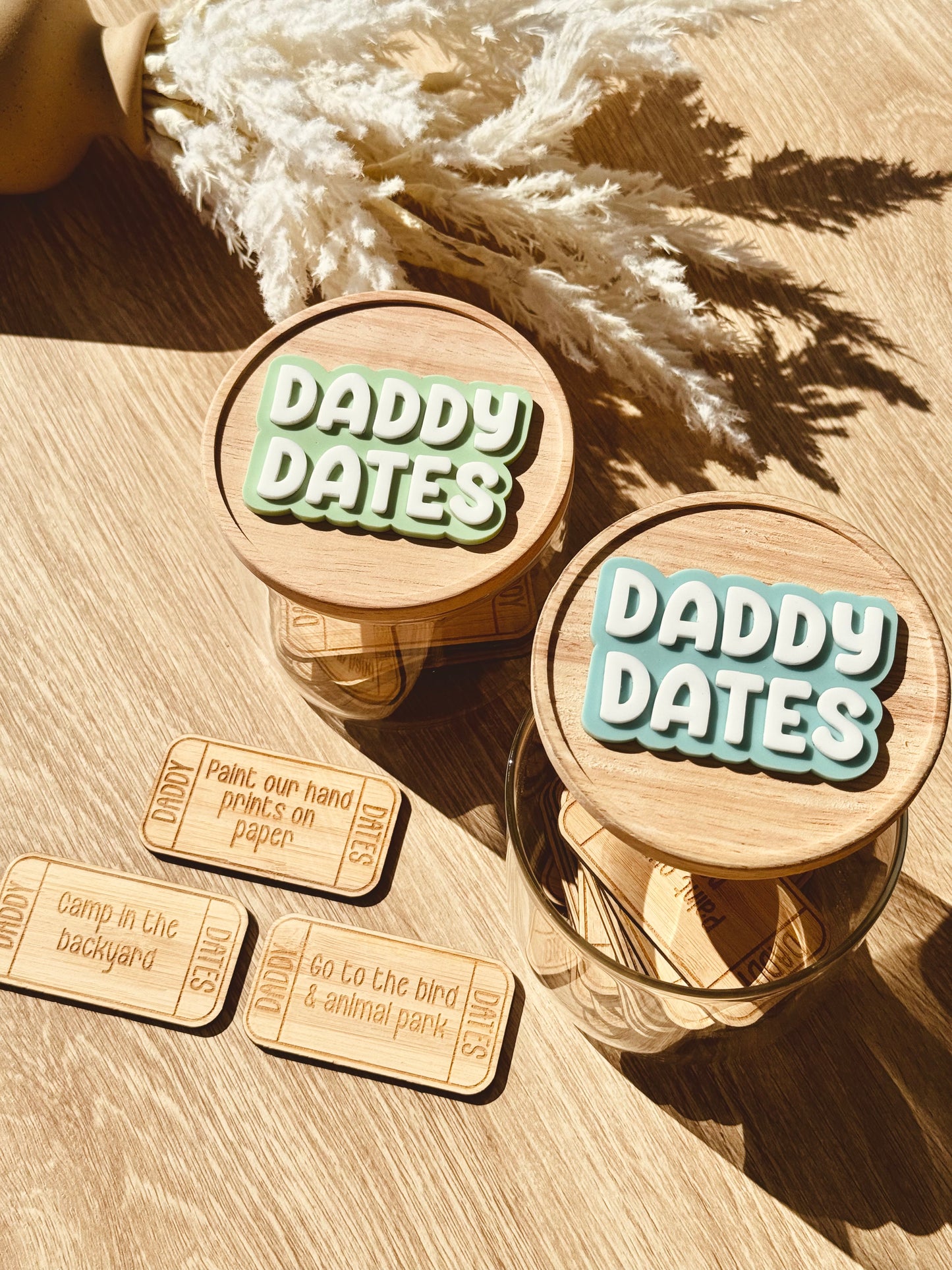 Daddy Dates Jar with tokens - Fathers Day Inspired