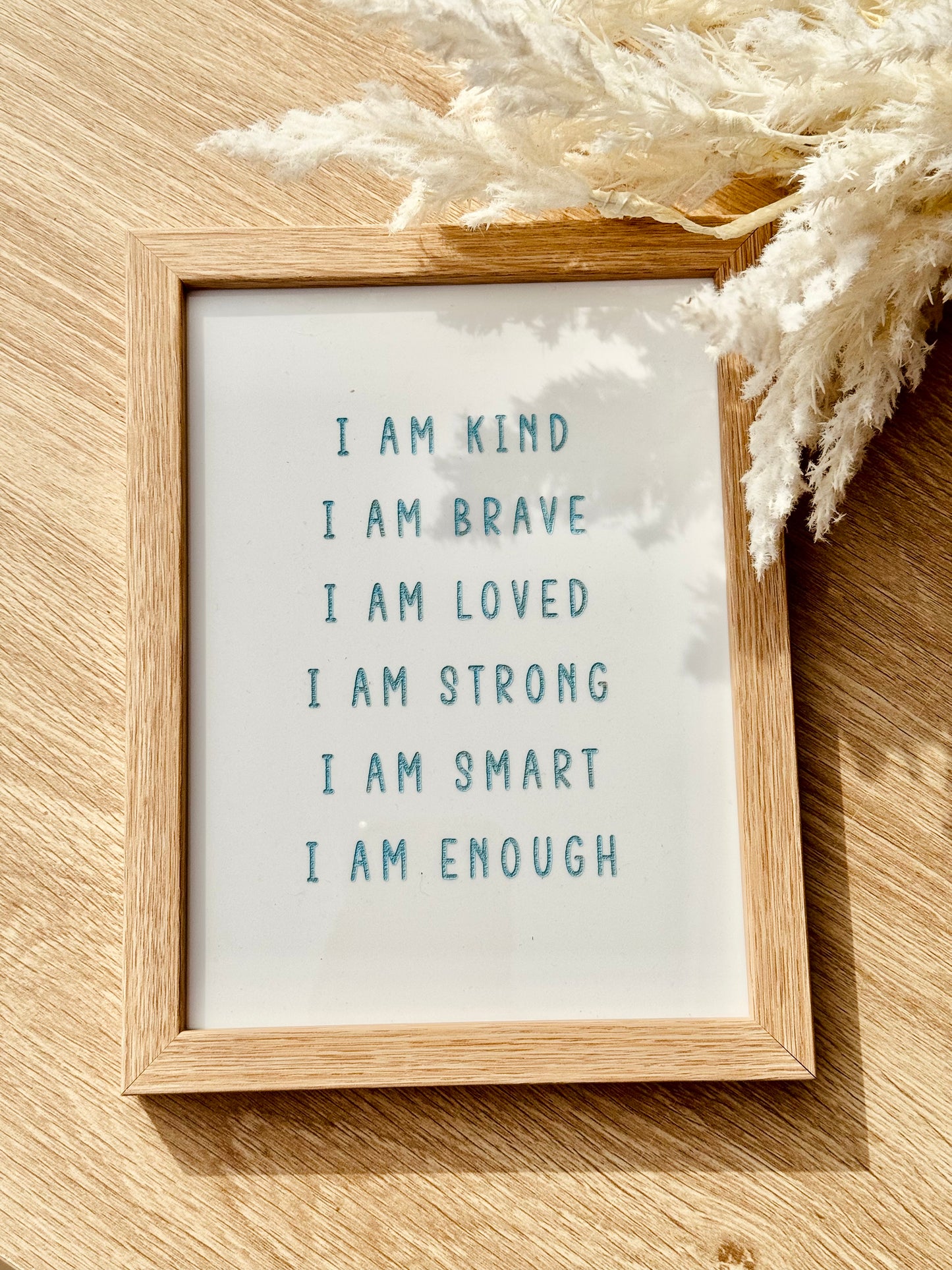 Oak Affirmation Frame - Colour Engraved