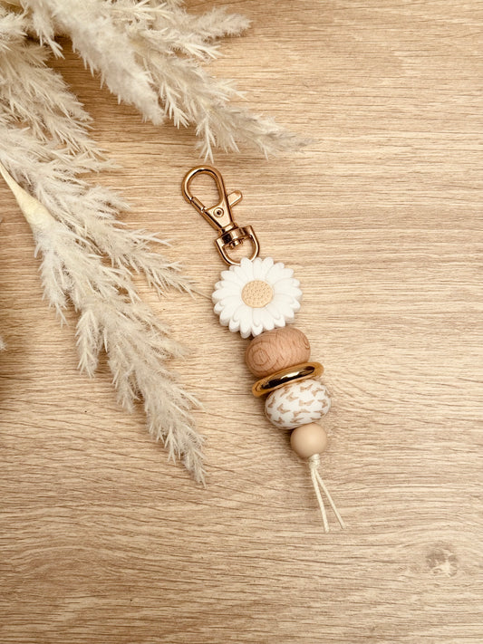 Key Chain - White Daisy