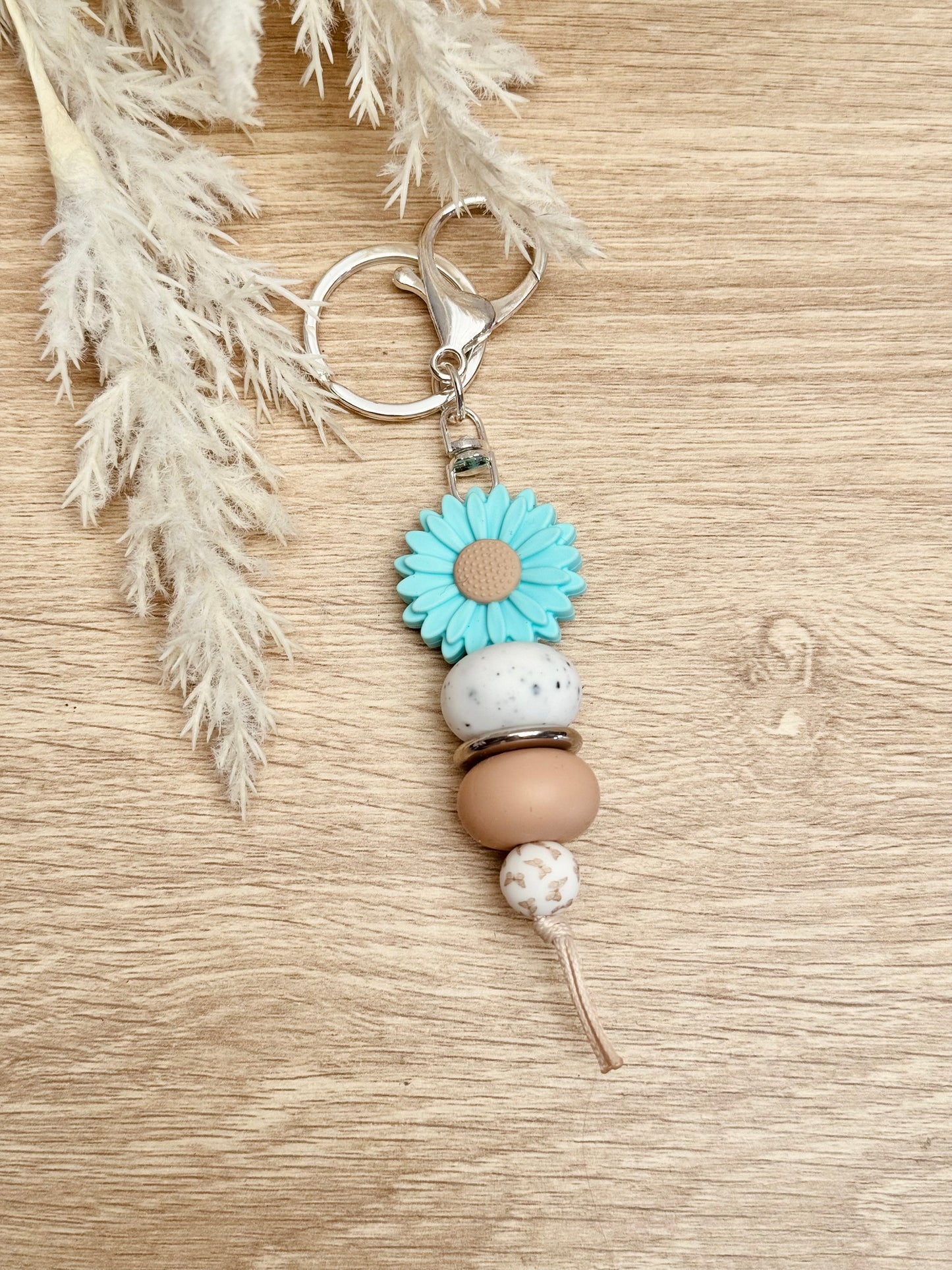 Key Chain - Turquoise Daisy