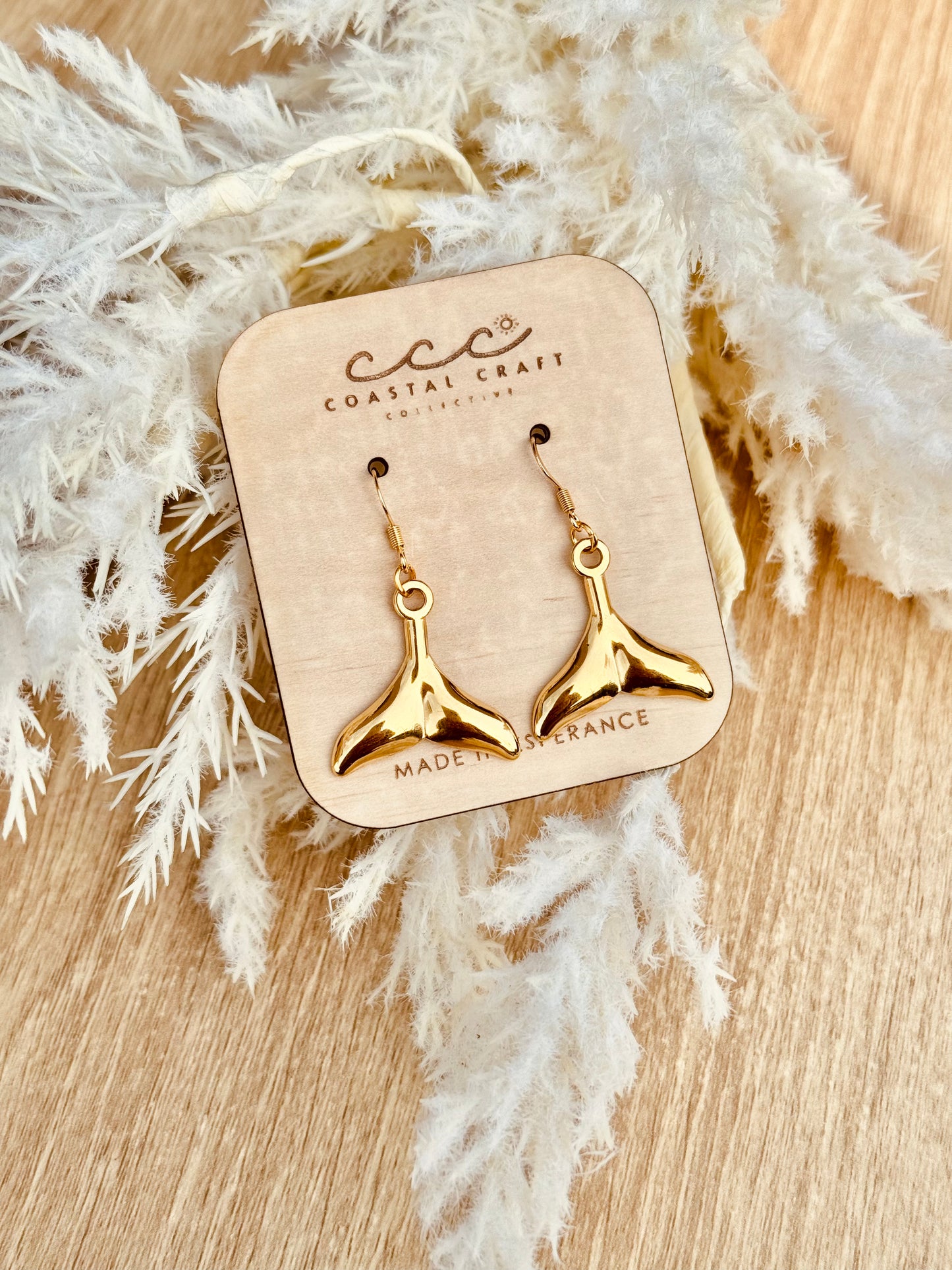 Solid Whale Tail Drop Earring