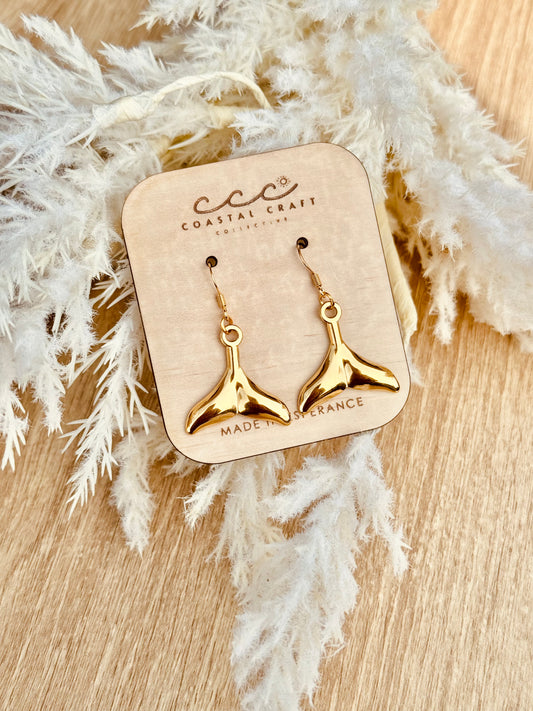 Solid Whale Tail Drop Earring