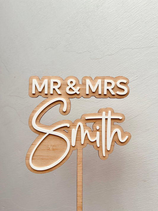 Cake Topper - MR & MRS