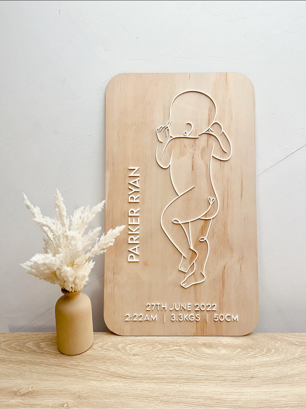 1:1 Scale Baby Plaque - Wooden