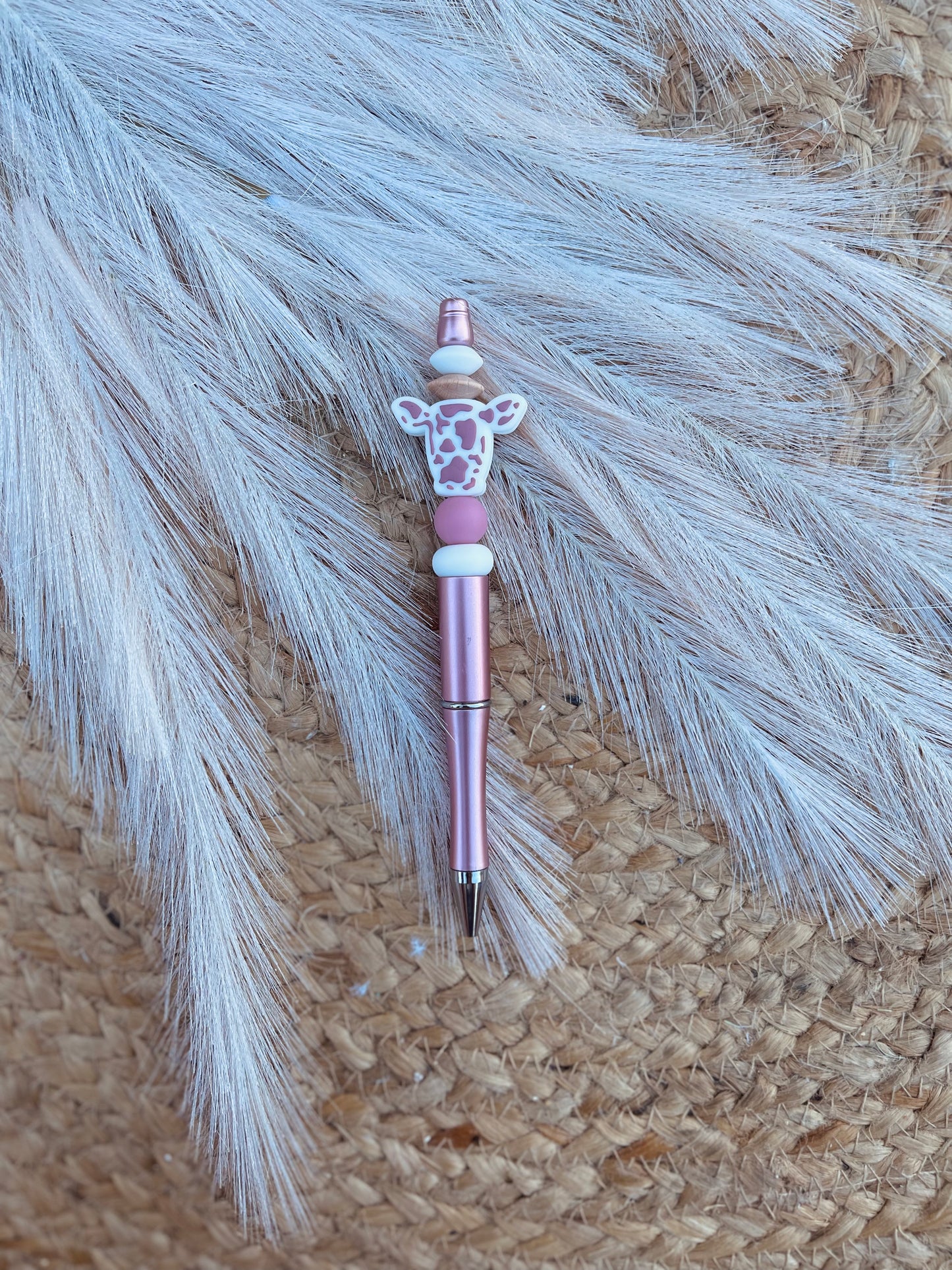 Pink Cow Head Pen