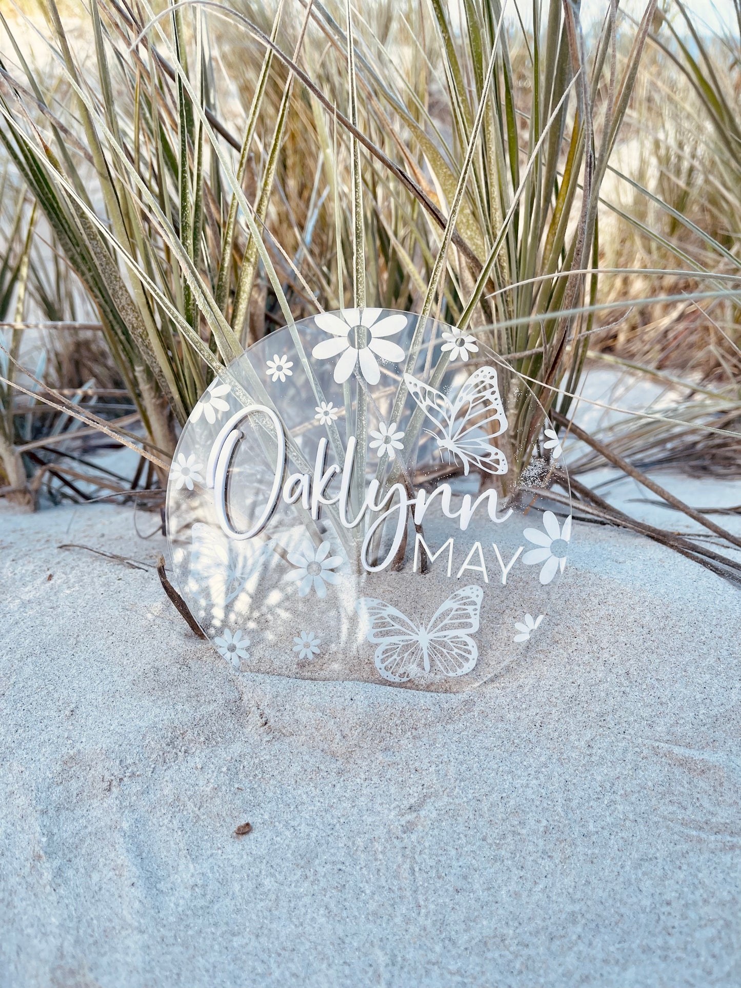 Name Plaque - Butterflies & Daisies